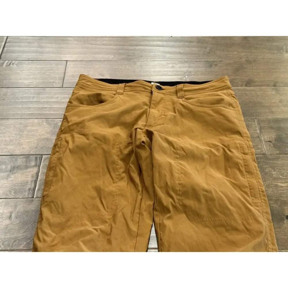 Orvis Mens Brown Fleece Lined Hiking Outdoors Stretched Pants Size 30x34
